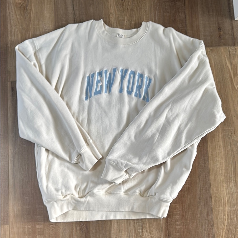 Brandy Melville “New York” cream crewneck